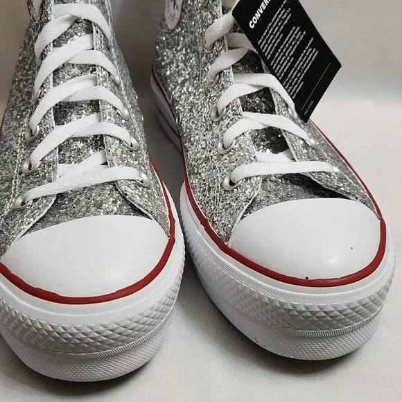 Converse CTAS Lift Platform Glitter Hightop Sneakers (w size 9.5) - Picture 10 of 15
